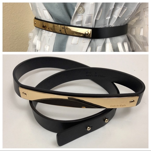 calvin klein belt gold